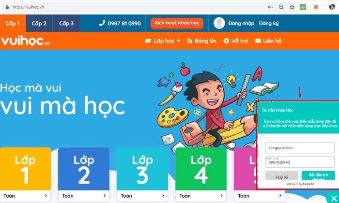 Vuihoc.vn - Website học Toán và Ngữ văn vô cùng hiệu quả